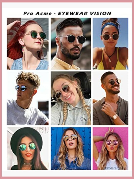 Metal Frame Round Sunglasses with Glass Lens UV Protection Retro Style main image 6